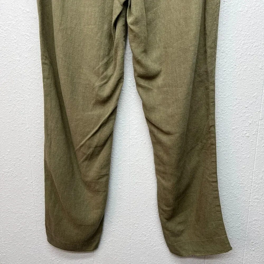 H&M Linen Blend Pants Womens 6 Beachy Coastal Vacation Workwear Office Career